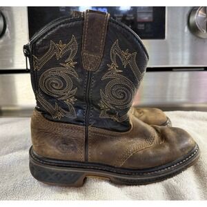 Georgia Boot Carbo-Tec‎ LT Little Kids Pull-On/Zip Up Saddle Brown Size 12.5